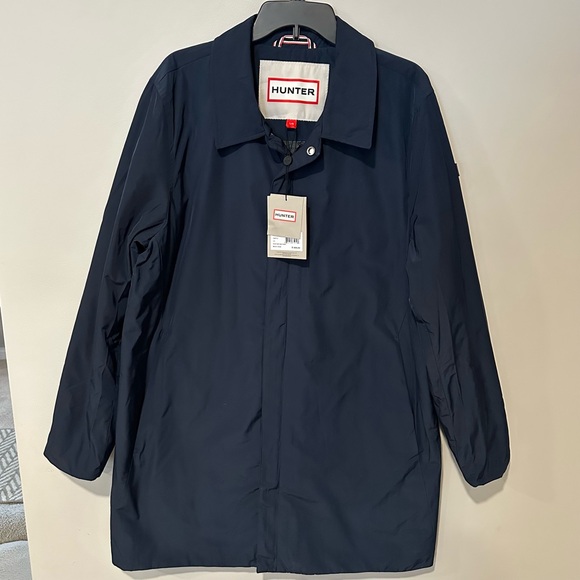 Hunter Men’s Castle Cloak Jacket XL Navy Insulated Lightweight Rain Jacket NWT - Picture 3 of 12